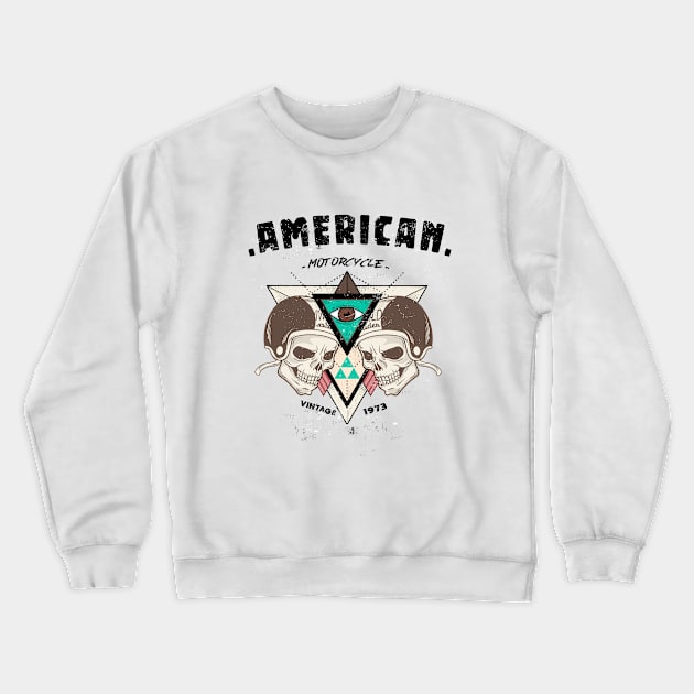 AMERICAN MOTORCYCLE VINTAGE 1973 Crewneck Sweatshirt by JHFANART